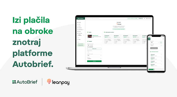 Z Leanpay lahko skozi AutoBrief sedaj ponudite enostavno plačilo na obroke