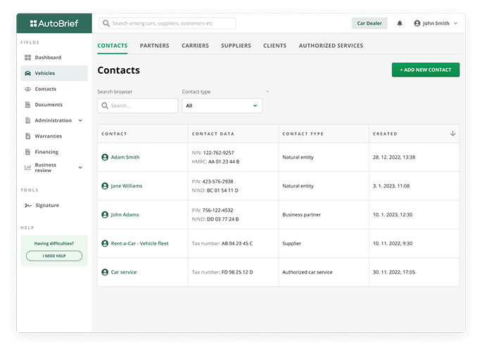 All contacts in one place